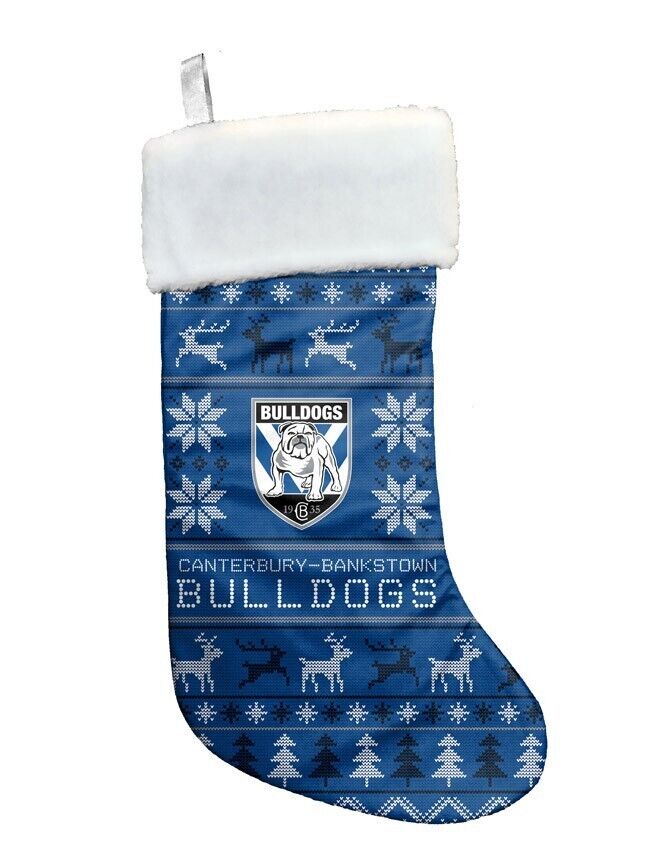 NRL Christmas Stocking - Canterbury Bulldogs - Sweater Print - XMAS