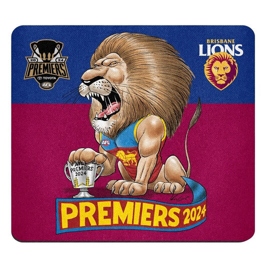 AFL 2024 PREMIERS CARICATURE MOUSE PAD - BRISBANE LIONS - ETA OCT 2024 - PH1