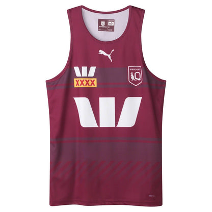 2025 QLD Maroons Training Singlet - Queensland - Maroon - Adult - Mens