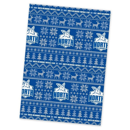 AFL Christmas Wrapping Paper - North Melbourne Kangaroos - XMAS - 49cm X 69cm