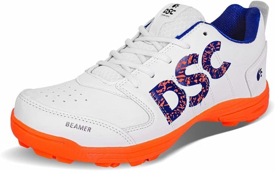 DSC Beamer Cricket Shoes - Orange/White - Rubber Sole - Adult & Kids