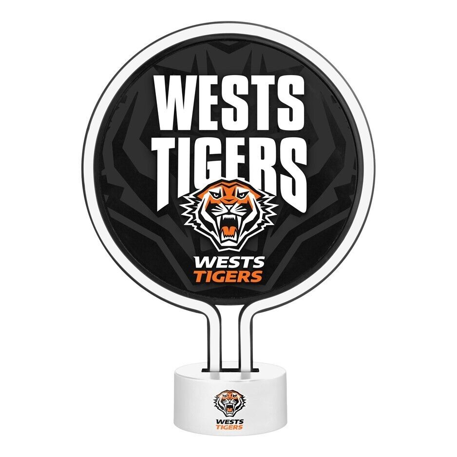 NRL Neon Light - West Tigers - 30 x 21.5 x 8.5cm - Team Logo