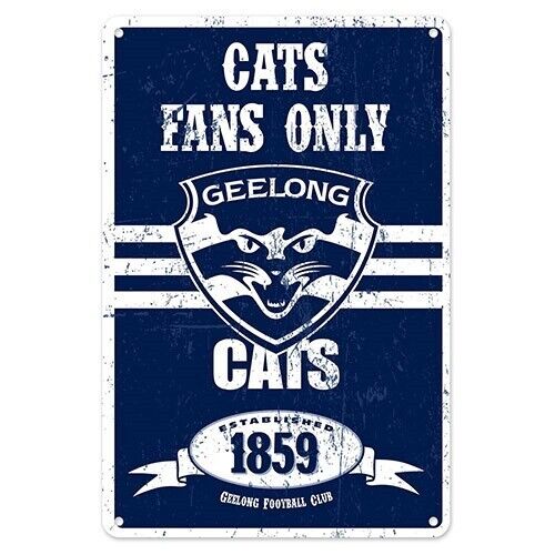 AFL Retro Supporter Tin Sign - Geelong Cats - Man Cave - Heritage