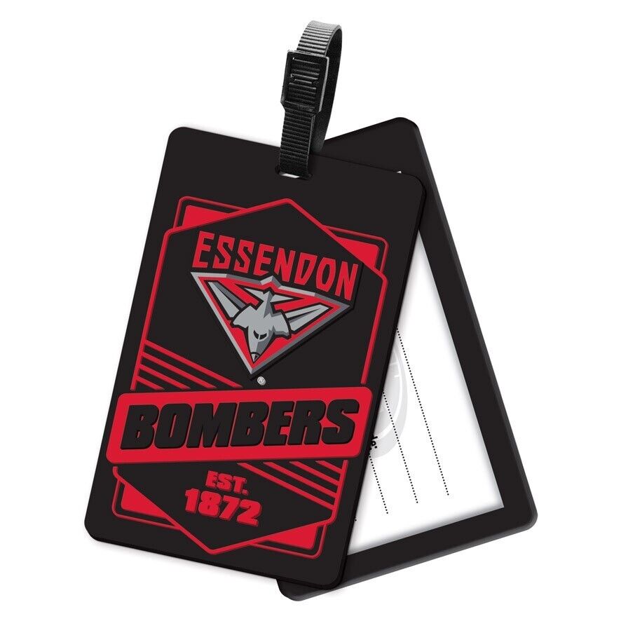 AFL Rubber Bag Tag - Essendon Bombers - School Travel Work