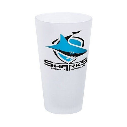 NRL Frosted Conical Glass - Cronulla Sharks - 450ml - Single