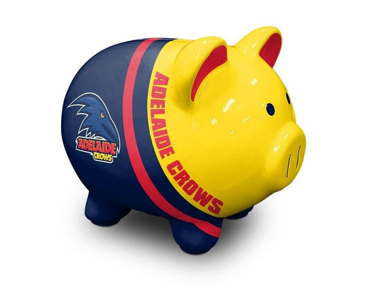 AFL Ceramic Piggy Bank Money Box - Adelaide Crows - 14x12x11cm