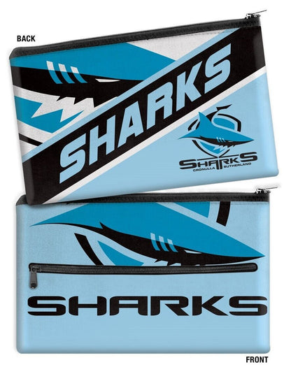 NRL Large Pencil Case - Cronulla Sharks - Neoprene - 33cm x 21cm