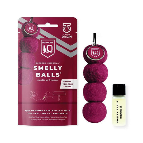 NRL Smelly Balls Set - Queensland Maroons - QLD - Reuseable Car Air Freshener