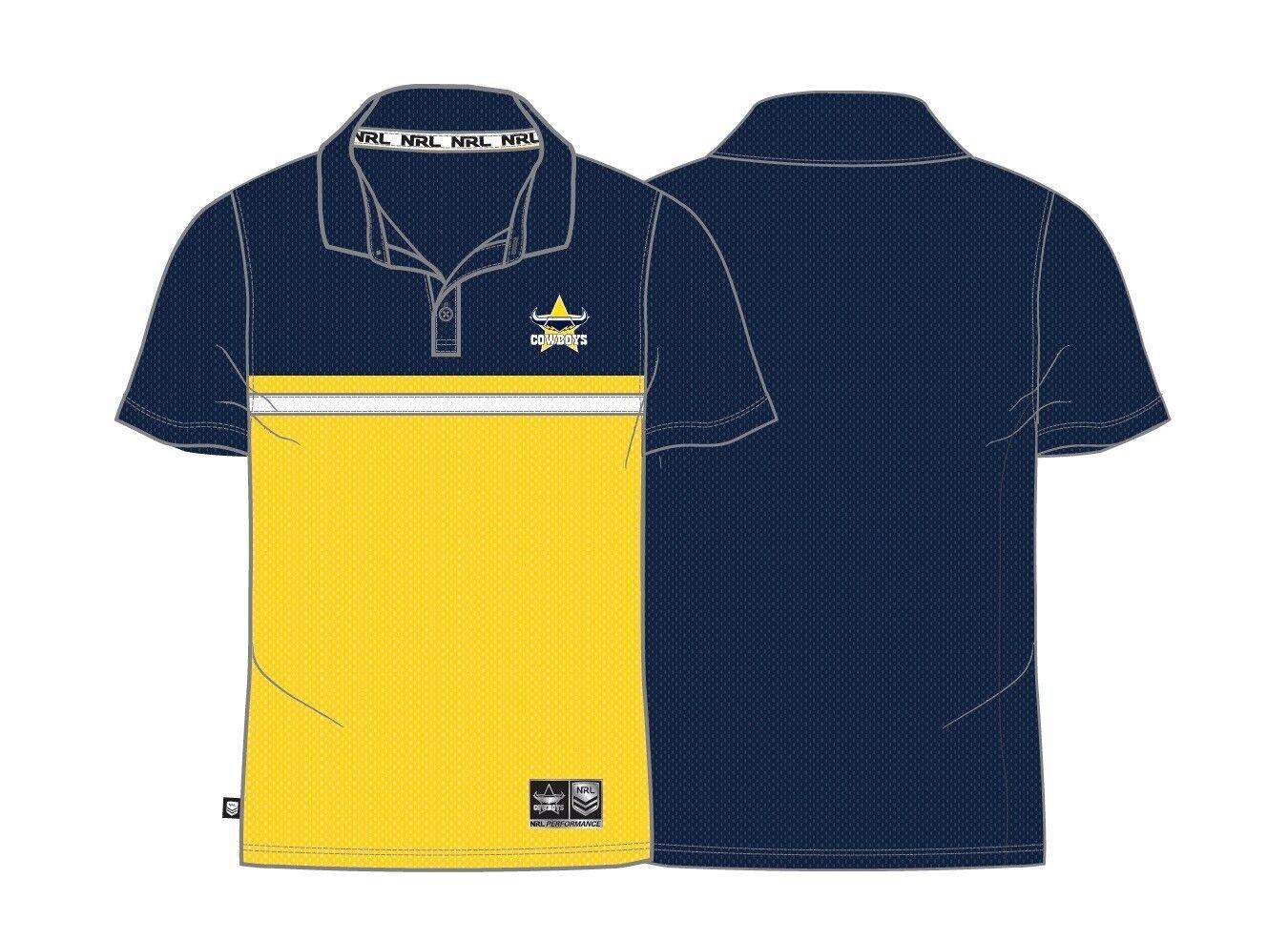 NRL Stripe Performance Polo Shirt - North Queensland Cowboys - Mens