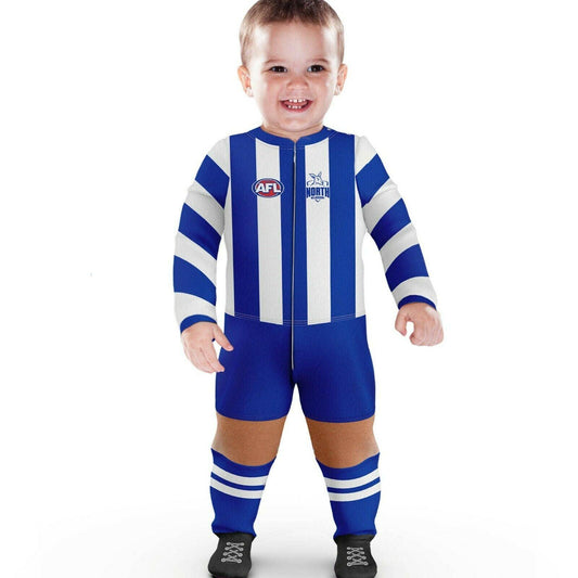 AFL Footy Suit Body Suit - North Melbourne Kangaroos  - Baby Infant Toddler