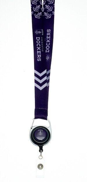 AFL Lanyard with Retractable ID Clip - Fremantle Dockers - TROFE