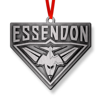 AFL Christmas Metal Ornament - Essendon Bombers - Approx. 70 x 50mm