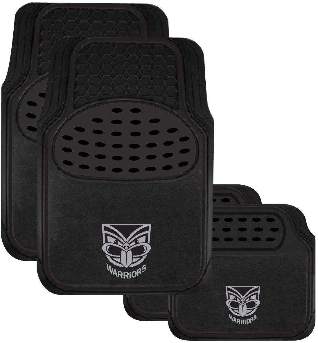 NRL Car Floor Mats - New Zealand Warriors - Set Of 4 - Universal Size Fit -