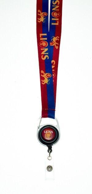 AFL Lanyard with Retractable ID Clip - Brisbane Lions - TROFE