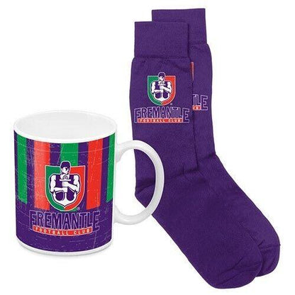 AFL Heritage Coffee Mug & Sock Pack - Fremantle Dockers - Gift Boxed