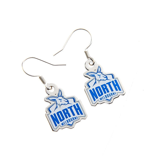 AFL Logo Metal Earrings - North Melbourne Kangaroos - Surgical Steel