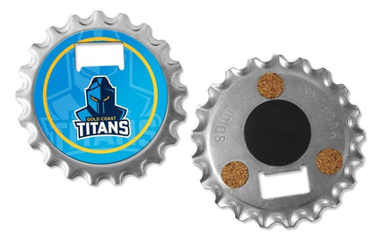 NRL Bottle Opener, Magnet & Coaster - Gold Coast Titans - Rugby League