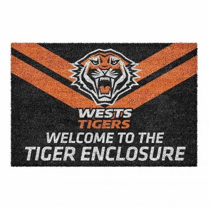 NRL Front Back Door Entry Floor Mat - West Tigers - 61cm x 41cm