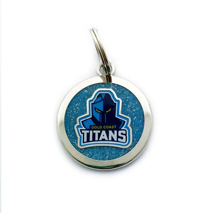 NRL Pet ID Tag - Gold Coast Titans - Engravable - 25mm diameter