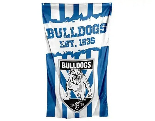 NRL Wall Flag Cape - Canterbury Bulldogs - 150cm x 90cm - Steel Eyelet 4 Hanging