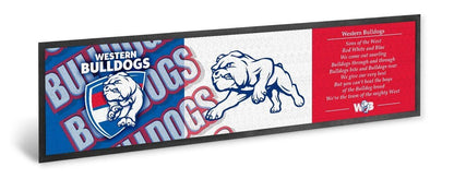 AFL Bar Runner - Western Bulldogs - Bar Mat - Team Song - 25cm x 90cm