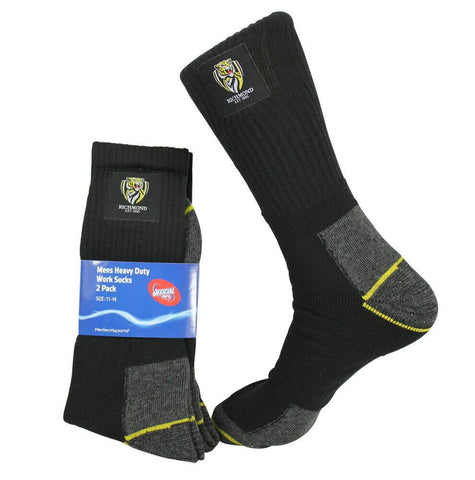 AFL Mens Work Socks Two Pack - Richmond Tigers