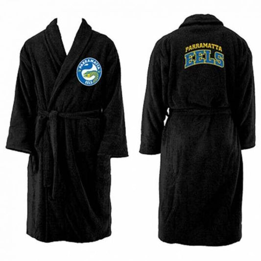 NRL Long Sleeve Bath Robe - Paramatta Eels - Dressing Gown - Adult