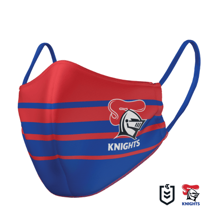 NRL Face Mask - Knights - Reversible - Washable - Adult Large