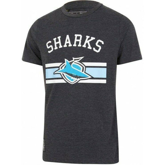 NRL Screen Printed Cotton Tee Shirt - Cronulla Sharks - Mens - Rugby League