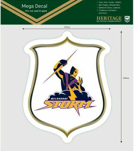 NRL Mega Heritage Decal - Melbourne Storm - Car Sticker 250mm