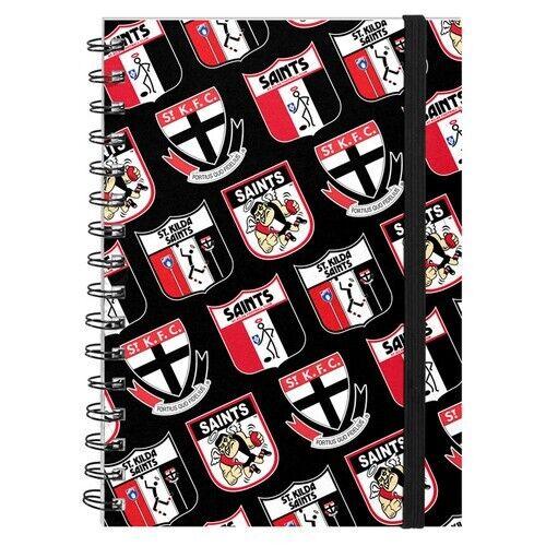 AFL Hard Cover Notebook - St Kilda Saints - A5 60 Page Pad