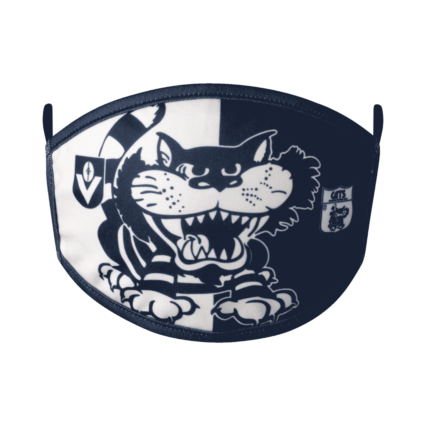 AFL Face Mask 2 Pack - Geelong Cats - Washable - Adult - 3 Layer Protection