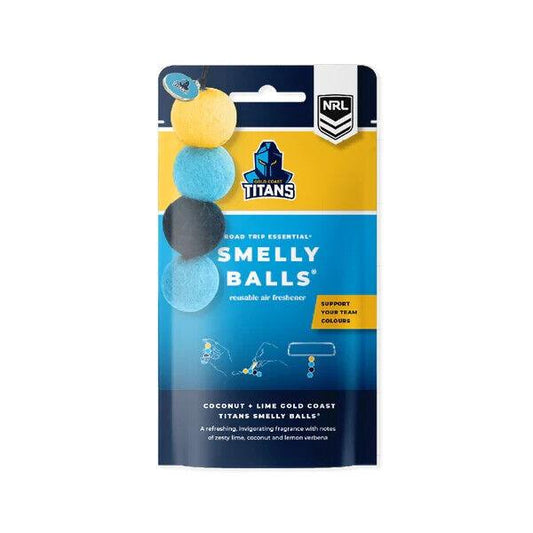 NRL Smelly Balls Set - Gold Coast Titans - Re-useable Car Air Freshener