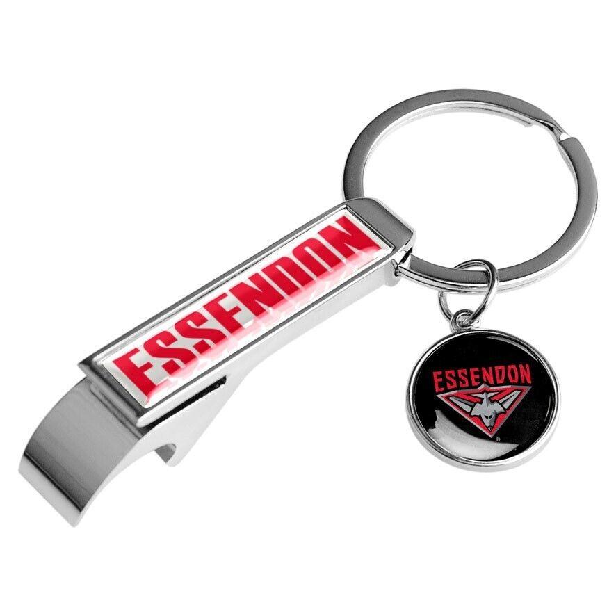 AFL Bottle Opener Key Ring - Essendon Bombers - Metal Keyring - Rugby League