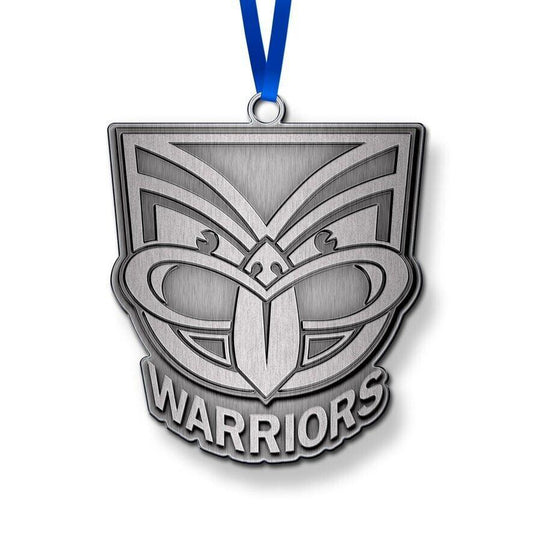 NRL Christmas Metal Ornament - New Zealand Warriors - Approx. 70 x 50mm