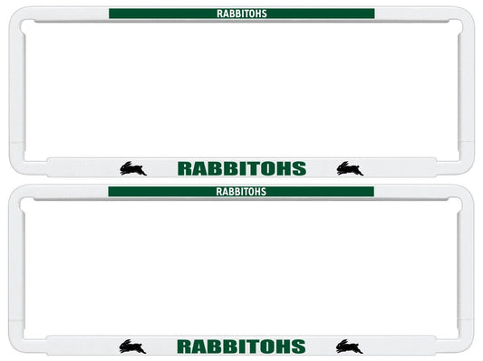 NRL Car Number Plate Frame - Set Of Two - South Sydney Rabbitohs - Front/Back