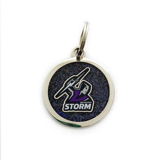 NRL Pet ID Tag - Melbourne Storm - Engravable - 25mm diameter