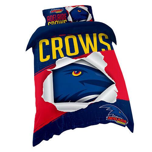 AFL Doona Quilt Cover With Pillow Case - Adelaide Crows - All Sizes -