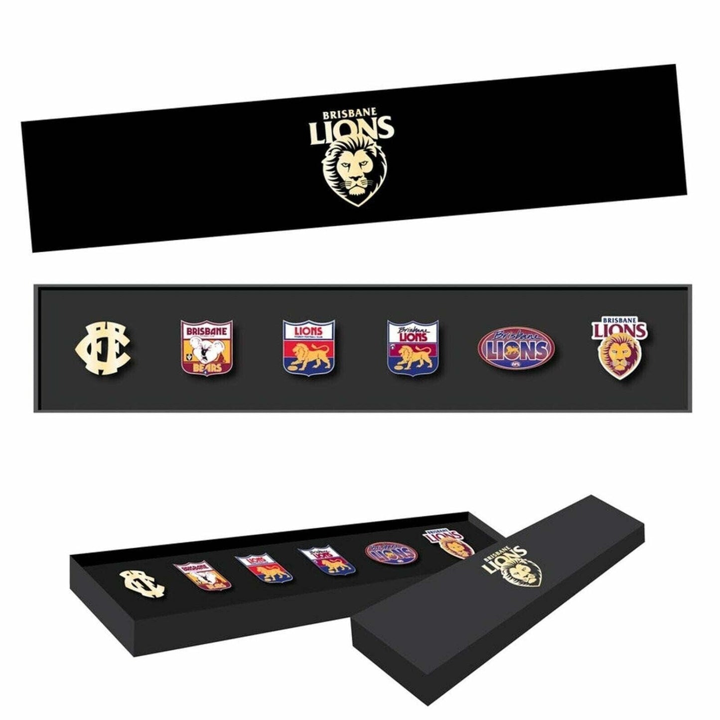 AFL Evolution Pin Set - History Logos - Brisbane Lions