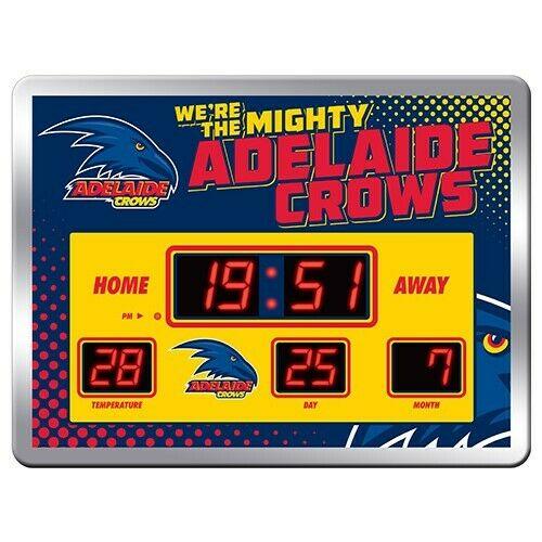 AFL LED Scoreboard Clock - Adelaide Crows - 45x33cm - Time Temp Date