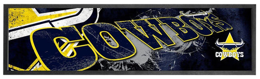 NRL Logo Bar Runner - North Queensland Cowboys - Bar Mat - 25cm x 90cm