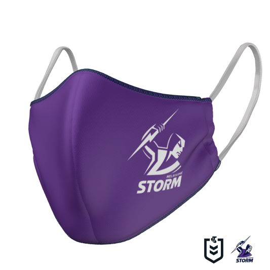 NRL Face Mask - Storm - Reversible - Washable - Adult Large