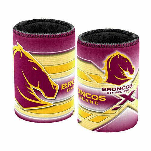 NRL Stubby Can Cooler - Brisbane Broncos - Drink - Rubber Base