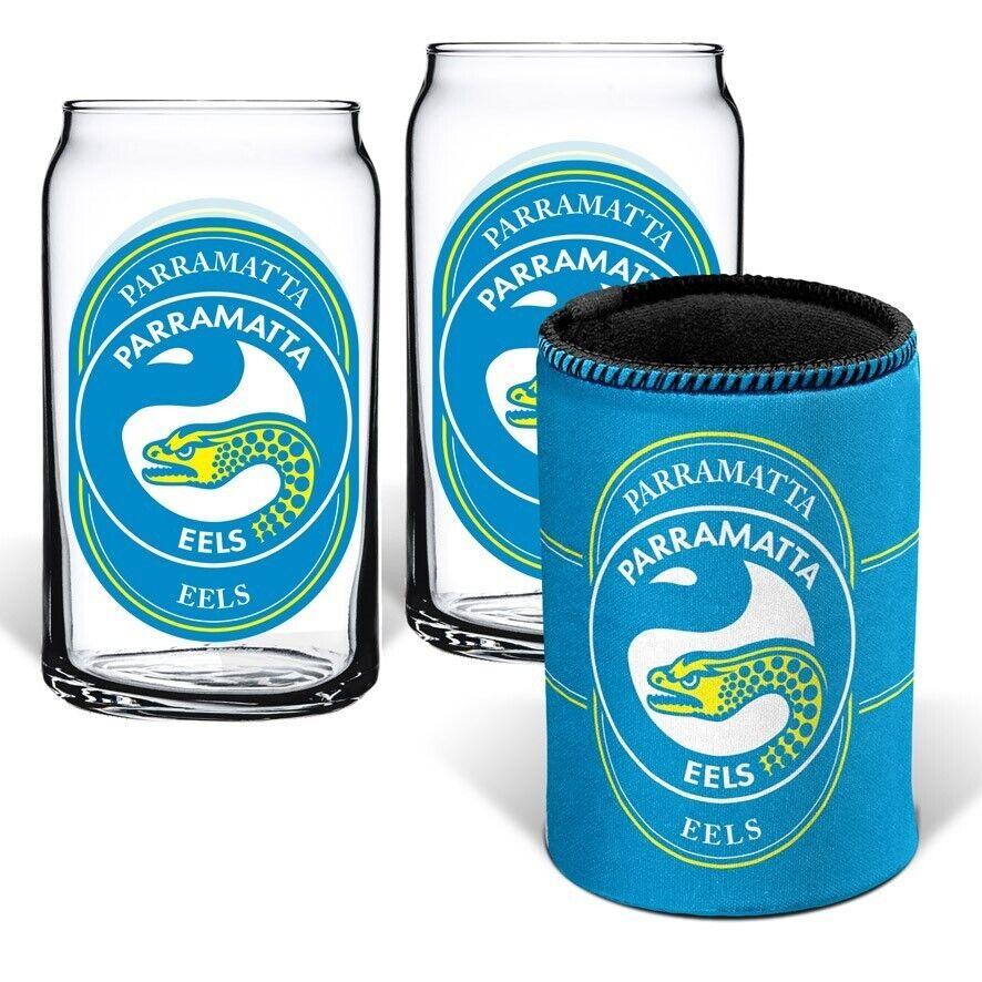 NRL Can Glass Set - Paramatta Eels - Set of 2 Glass & Cooler