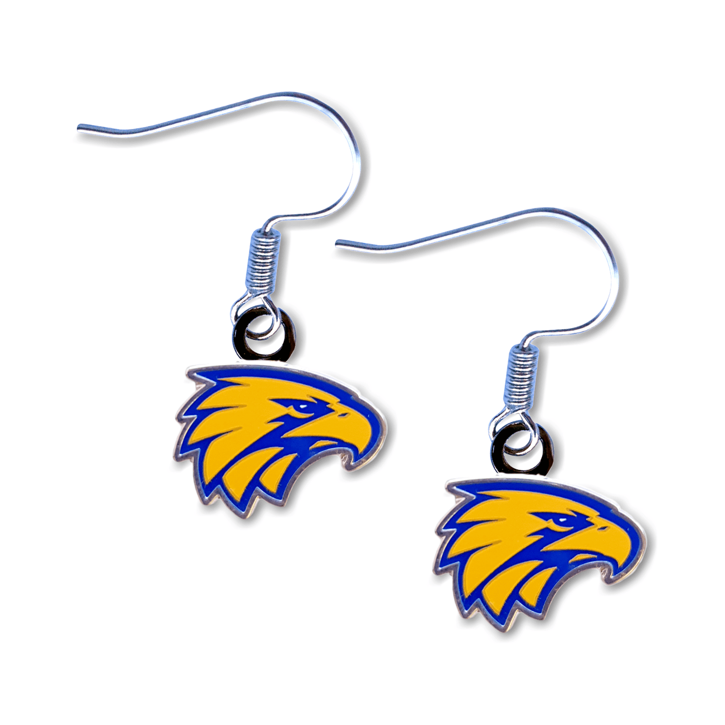 AFL Logo Metal Earrings - West Coast Eagles - Surgical Steel - Drop Earrings