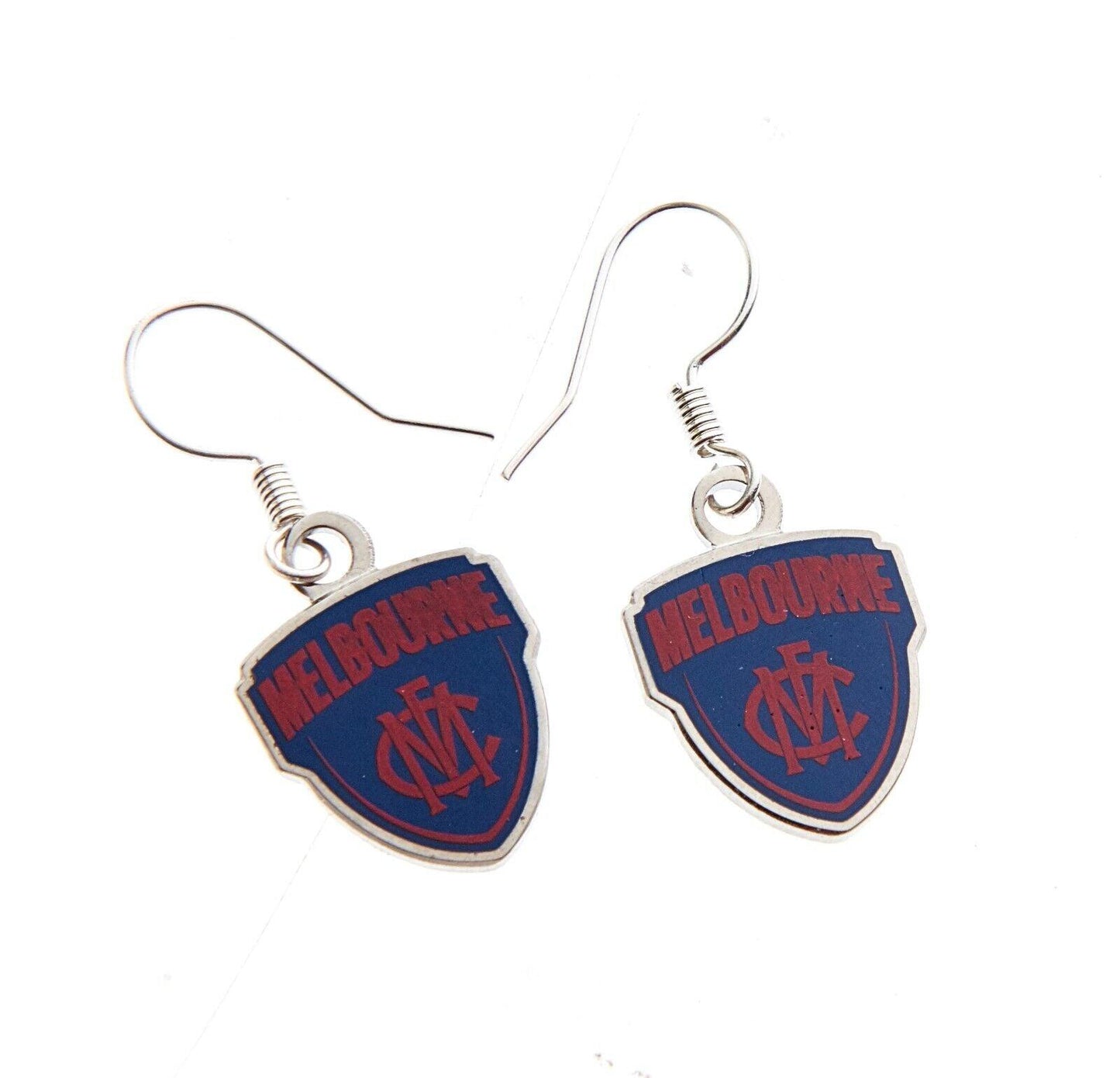 AFL Logo Metal Earrings - Melbourne Demons - Surgical Steel - Drop Earrings