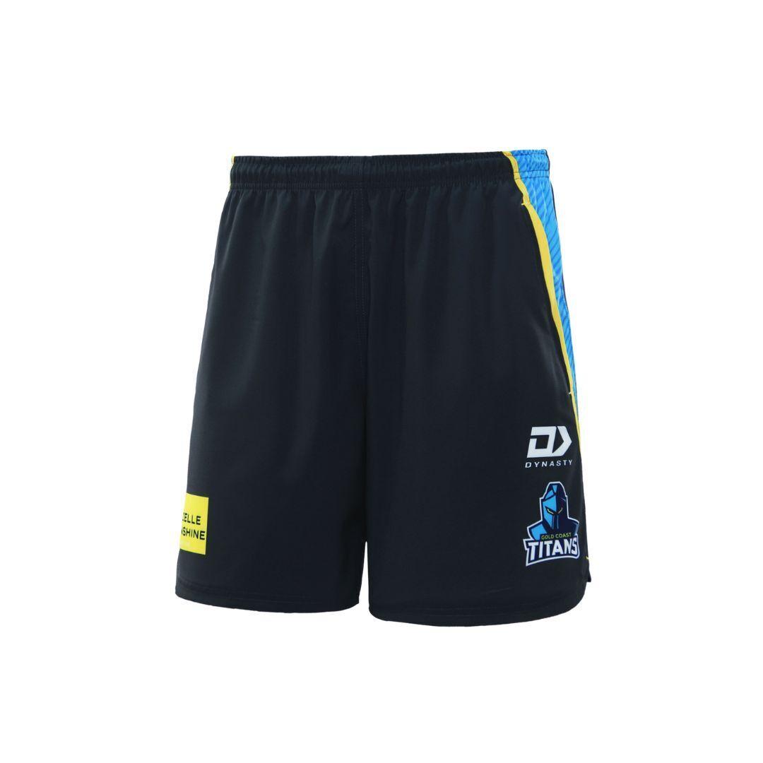 NRL 2023 Gym Training Shorts - Gold Coast Titans - Adult - Charcoal - DYNASTY