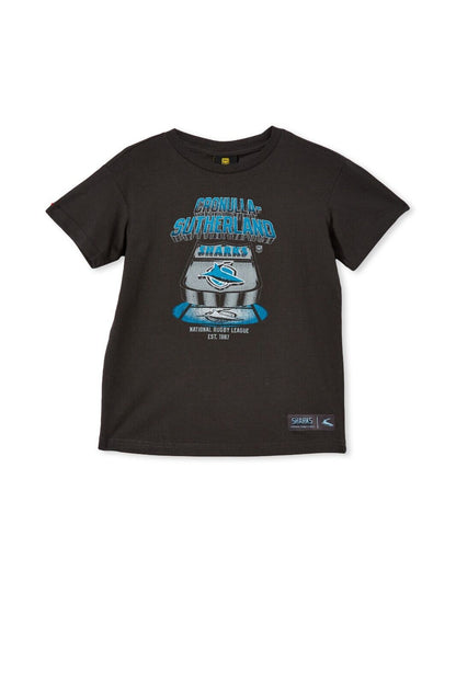 NRL Mens Retro Print Tee Shirt - Cronulla Sharks - T-Shirt - Adult