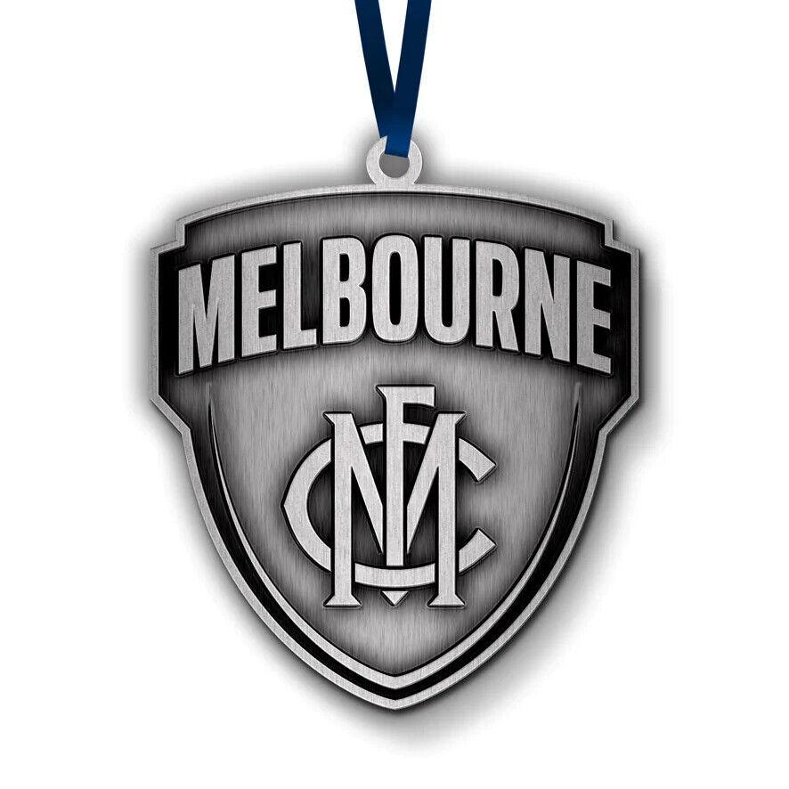 AFL Christmas Metal Ornament - Melbourne Demons - Approx. 70 x 50mm