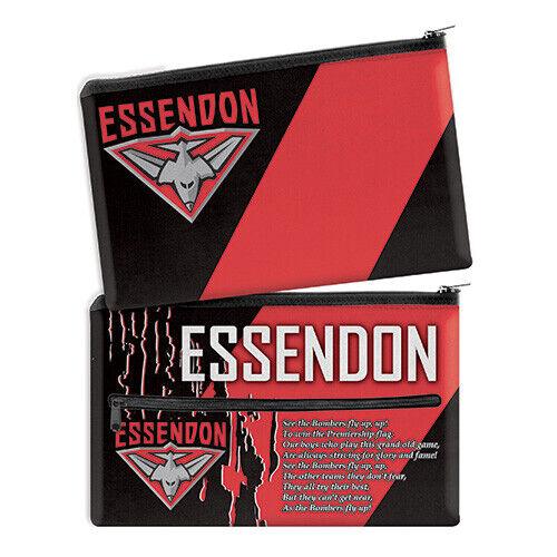 AFL Pencil Case - School - Work - Large - Essendon Bombers - Team Song